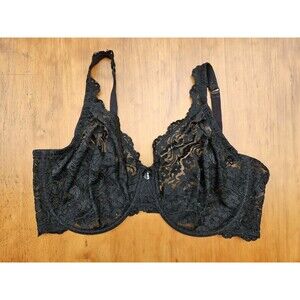 Smart & Sexy 44DD Black Signature Lace Full Coverage Unlined Underwire Bra SA814